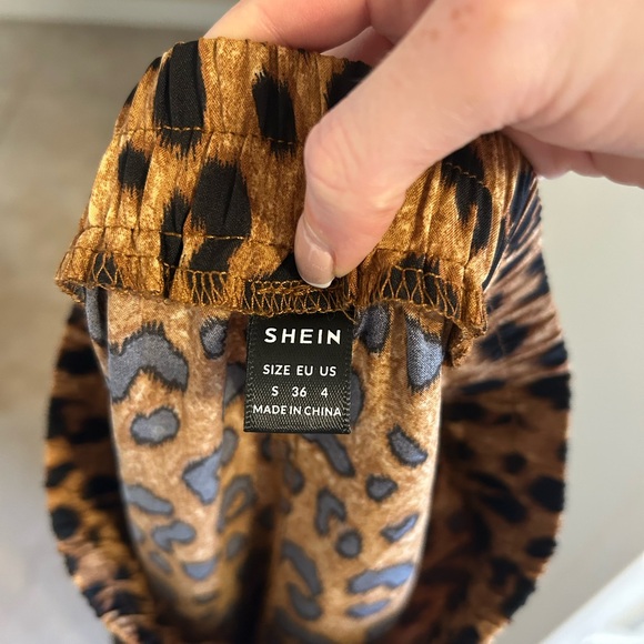 SHEIN Animal Print Brown and Black A-Line Elastic Waist Maxi Skirt - Picture 2 of 3